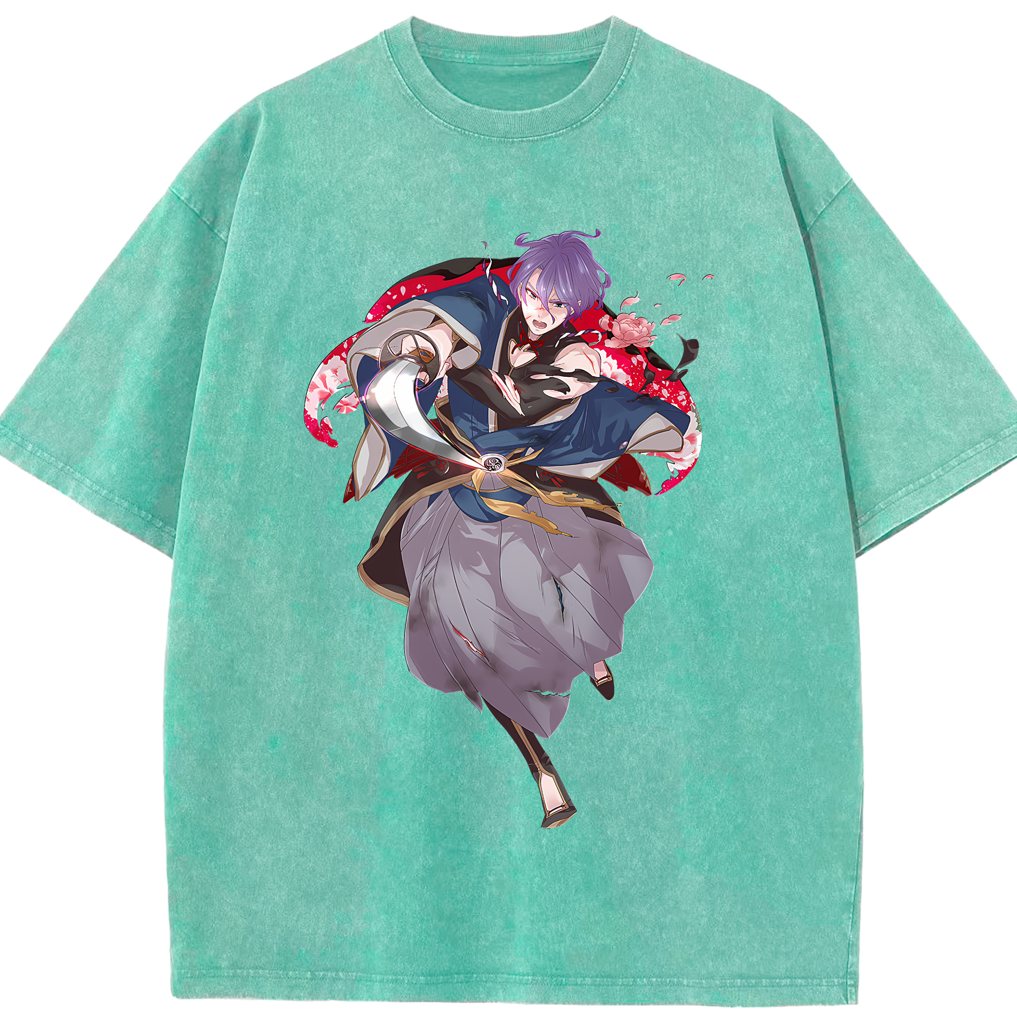 （画像用） 刀剣乱舞 Touken Ranbu 綿100% ヴィンテージ風 半袖Tシャツ（フロントプリント）